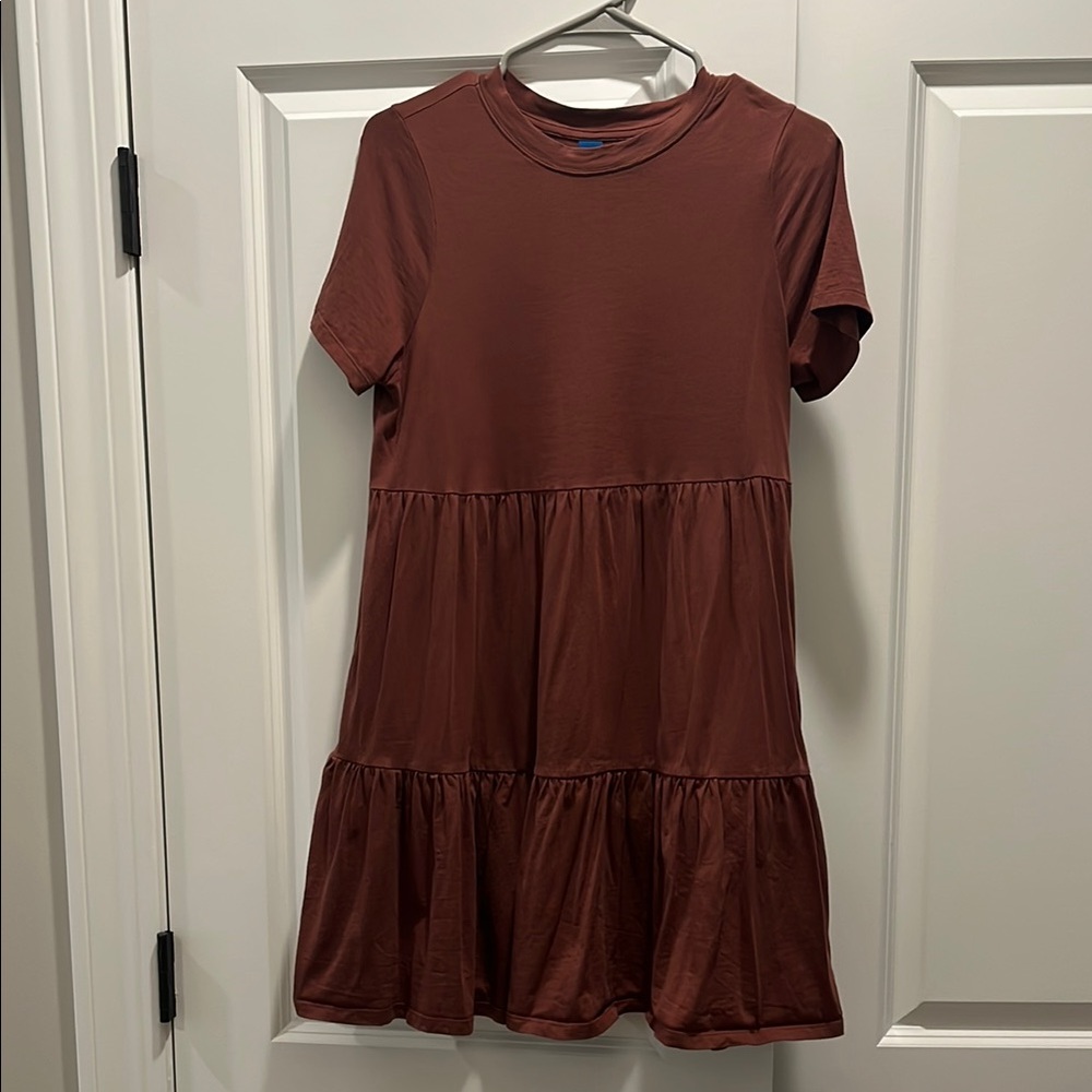 Old Navy Brown Ruffled Tiered Baby Doll Dress